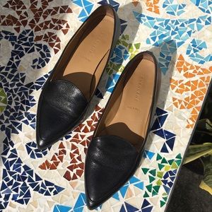 Everlane Black Leather Flats Shoes